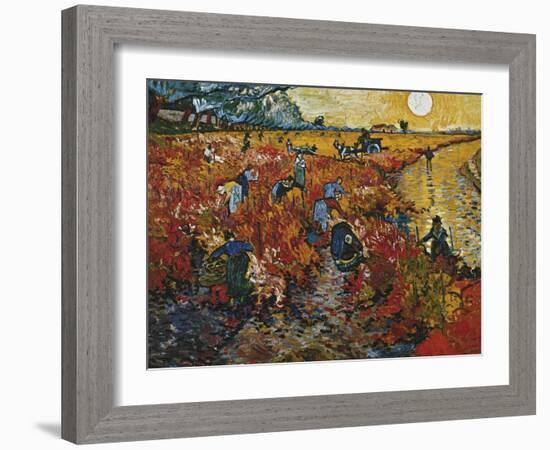 The Red Vineyard in Arles, 1888-Vincent van Gogh-Framed Giclee Print