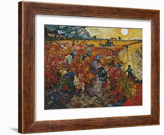 The Red Vineyard in Arles, 1888-Vincent van Gogh-Framed Giclee Print