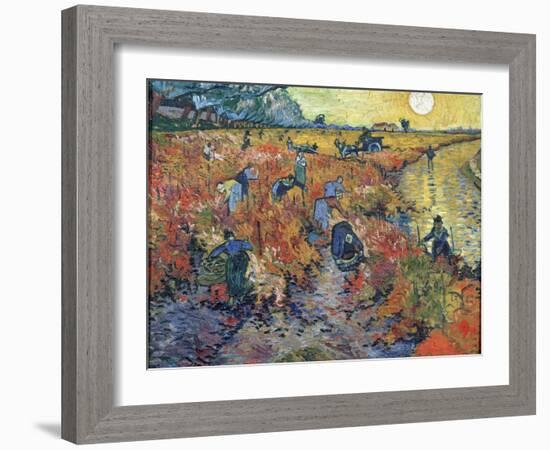 The Red Vineyards at Arles, 1888-Vincent van Gogh-Framed Giclee Print