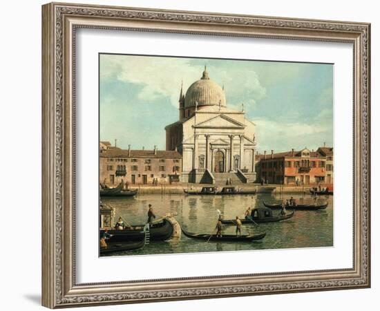 The Redentore and the Church of Saint James, Venice, Italy (Detail)-Canaletto-Framed Giclee Print