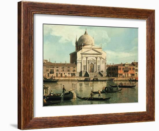 The Redentore and the Church of Saint James, Venice, Italy (Detail)-Canaletto-Framed Giclee Print