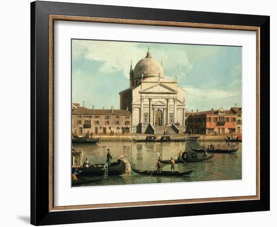 The Redentore and the Church of Saint James, Venice, Italy (Detail)-Canaletto-Framed Giclee Print