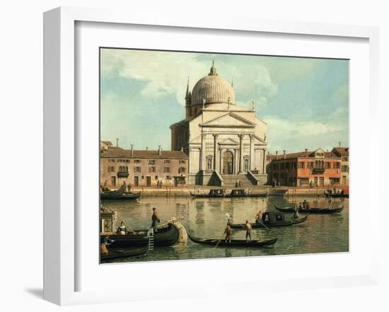 The Redentore and the Church of Saint James, Venice, Italy (Detail)-Canaletto-Framed Giclee Print