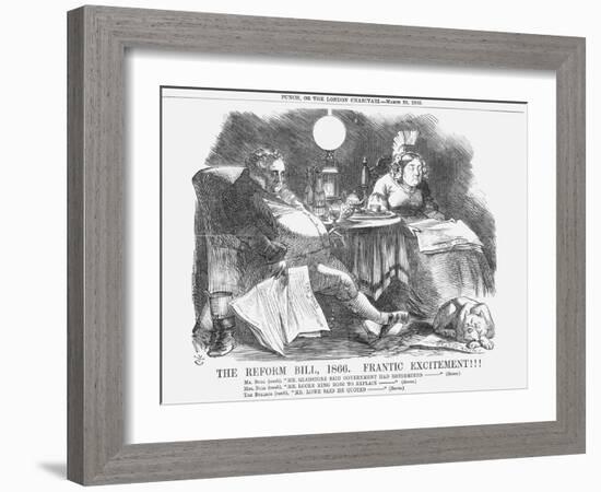 The Reform Bill, 1866, Frantic Excitement!!!, 1866-John Tenniel-Framed Giclee Print