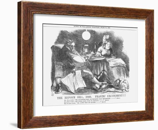 The Reform Bill, 1866, Frantic Excitement!!!, 1866-John Tenniel-Framed Giclee Print