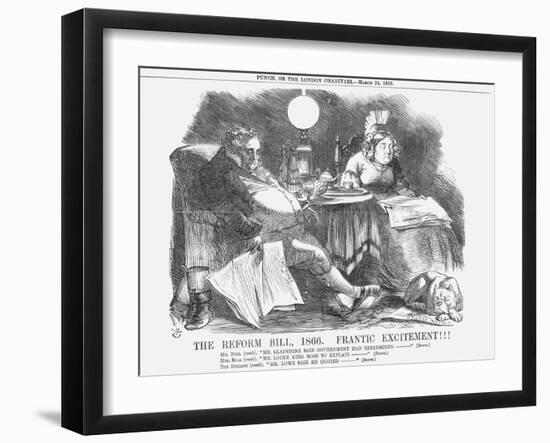 The Reform Bill, 1866, Frantic Excitement!!!, 1866-John Tenniel-Framed Giclee Print