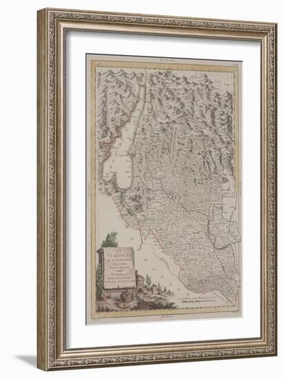 The Region of Verona with the District of Cologna, 1783 (Hand-Coloured Etching)-Antonio Zatta-Framed Giclee Print