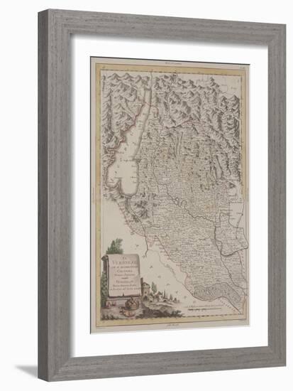 The Region of Verona with the District of Cologna, 1783 (Hand-Coloured Etching)-Antonio Zatta-Framed Giclee Print