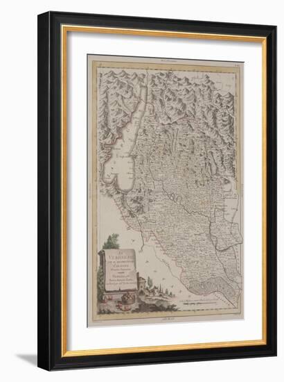 The Region of Verona with the District of Cologna, 1783 (Hand-Coloured Etching)-Antonio Zatta-Framed Giclee Print