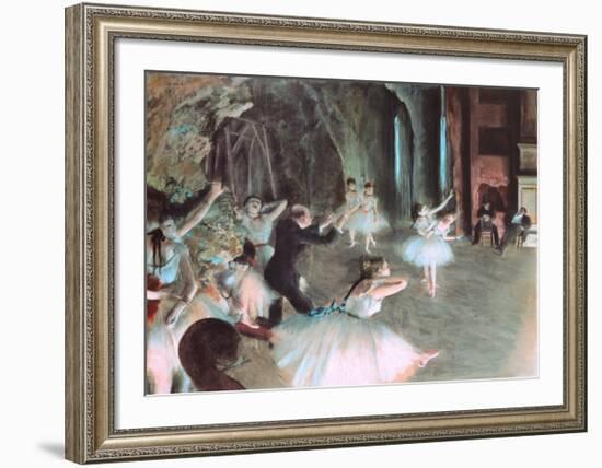 The Rehearsal of the Ballet on Stage, c.1874-Edgar Degas-Framed Art Print