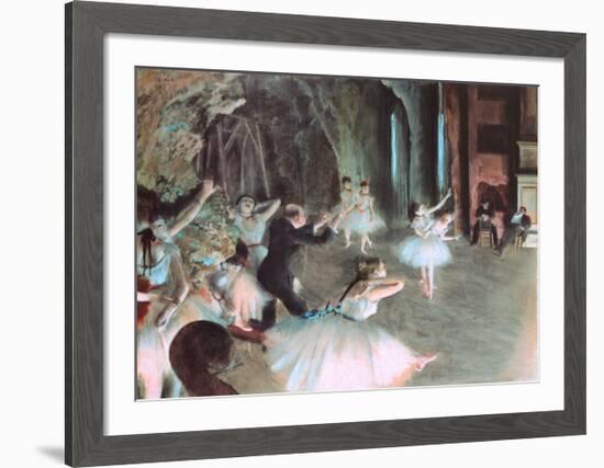 The Rehearsal of the Ballet on Stage, c.1874-Edgar Degas-Framed Art Print