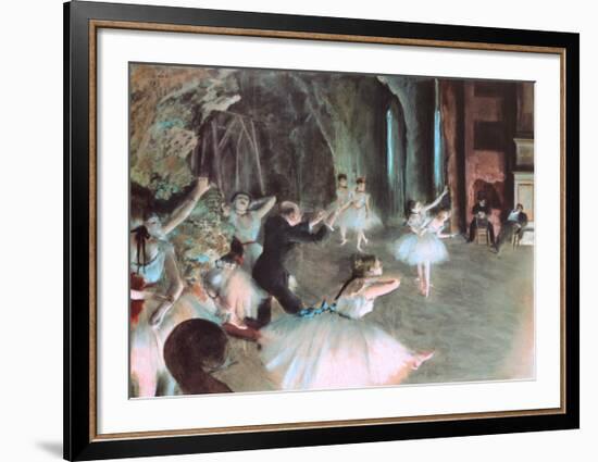 The Rehearsal of the Ballet on Stage, c.1874-Edgar Degas-Framed Art Print