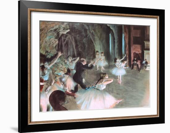 The Rehearsal of the Ballet on Stage, c.1874-Edgar Degas-Framed Art Print