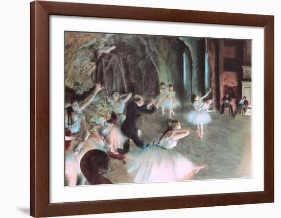 The Rehearsal of the Ballet on Stage, c.1874-Edgar Degas-Framed Art Print