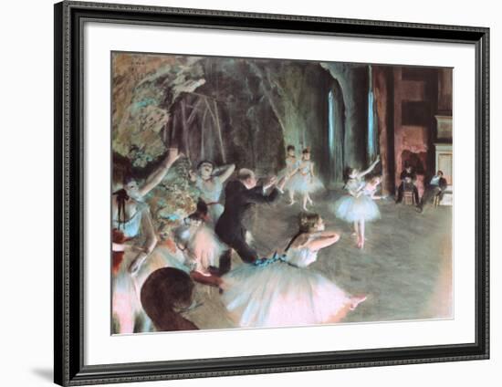 The Rehearsal of the Ballet on Stage, c.1874-Edgar Degas-Framed Art Print