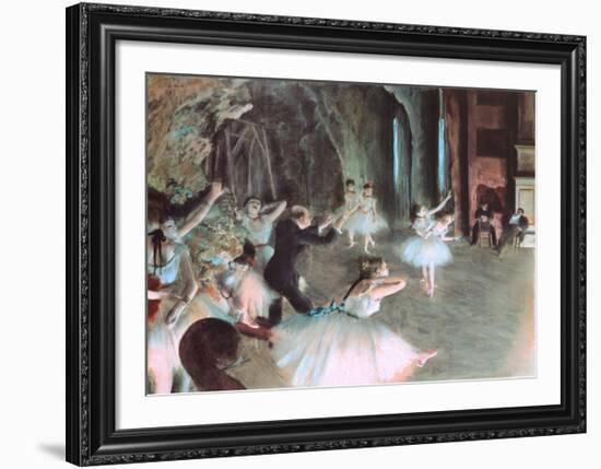 The Rehearsal of the Ballet on Stage, c.1874-Edgar Degas-Framed Art Print