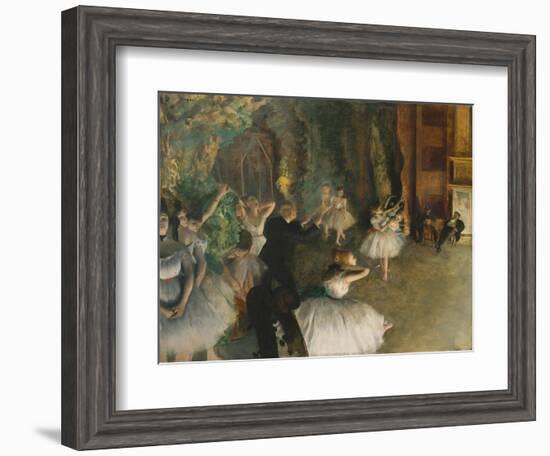 The Rehearsal of the Ballet on Stage, c.1878-79-Edgar Degas-Framed Giclee Print