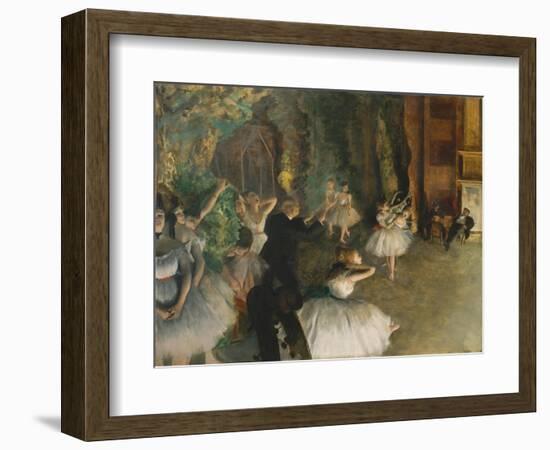 The Rehearsal of the Ballet on Stage, c.1878-79-Edgar Degas-Framed Giclee Print