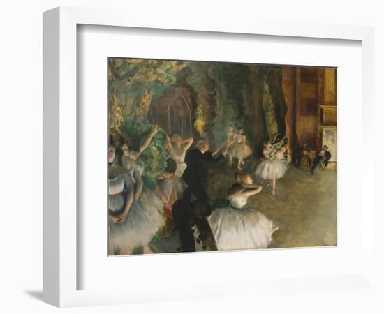 The Rehearsal of the Ballet on Stage, c.1878-79-Edgar Degas-Framed Giclee Print