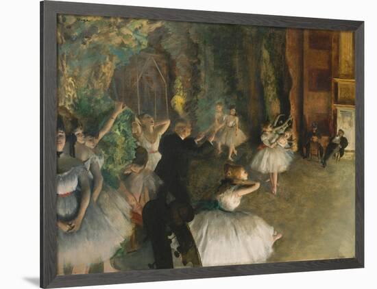 The Rehearsal of the Ballet on Stage, c.1878-79-Edgar Degas-Framed Giclee Print