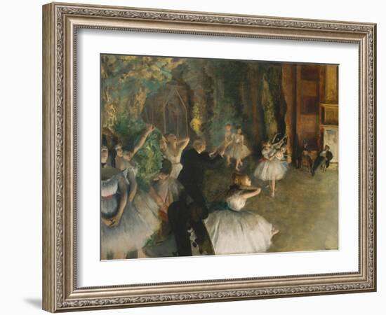 The Rehearsal of the Ballet on Stage, c.1878-79-Edgar Degas-Framed Giclee Print