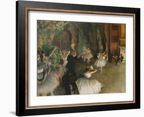 The Rehearsal of the Ballet on Stage, c.1878-79-Edgar Degas-Framed Giclee Print