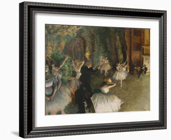 The Rehearsal of the Ballet on Stage, c.1878-79-Edgar Degas-Framed Giclee Print