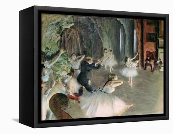 The Rehearsal of the Ballet on Stage, circa 1878-79-Edgar Degas-Framed Premier Image Canvas