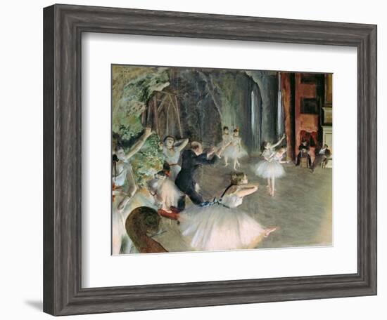 The Rehearsal of the Ballet on Stage, circa 1878-79-Edgar Degas-Framed Giclee Print