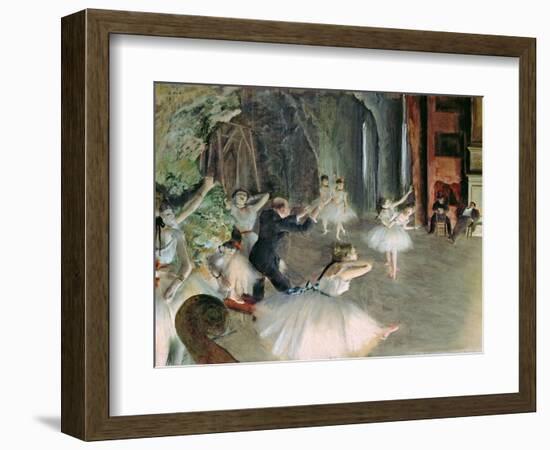 The Rehearsal of the Ballet on Stage, circa 1878-79-Edgar Degas-Framed Giclee Print