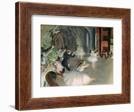 The Rehearsal of the Ballet on Stage, circa 1878-79-Edgar Degas-Framed Giclee Print