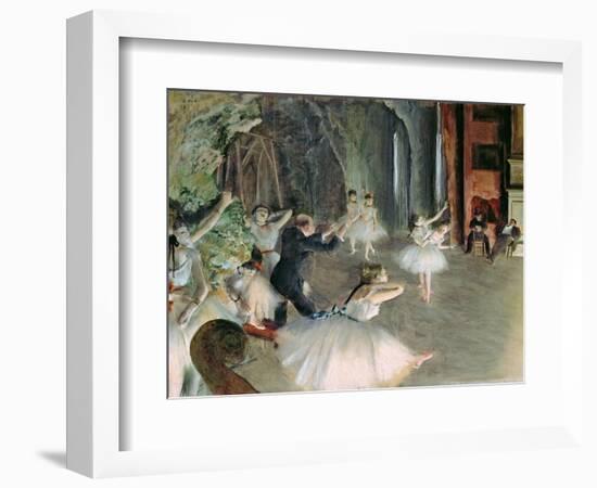 The Rehearsal of the Ballet on Stage, circa 1878-79-Edgar Degas-Framed Giclee Print