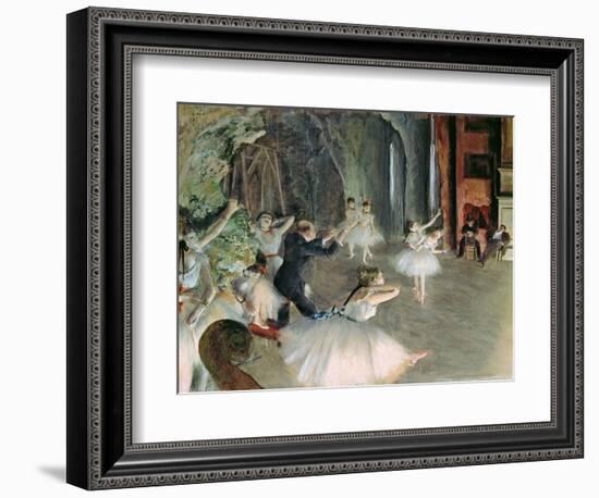 The Rehearsal of the Ballet on Stage, circa 1878-79-Edgar Degas-Framed Giclee Print