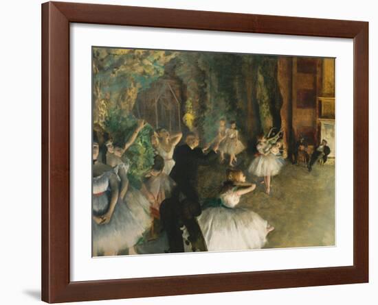 The Rehearsal of the Ballet Onstage, c.1874-Edgar Degas-Framed Premium Giclee Print