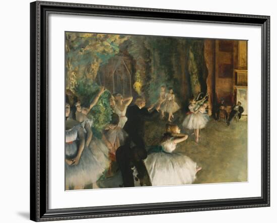 The Rehearsal of the Ballet Onstage, c.1874-Edgar Degas-Framed Premium Giclee Print