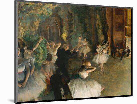 The Rehearsal of the Ballet Onstage-Edgar Degas-Mounted Art Print