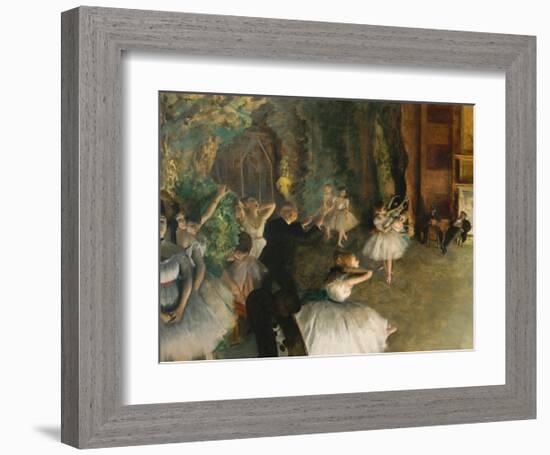 The Rehearsal of the Ballet Onstage-Edgar Degas-Framed Art Print