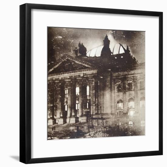 The Reichstag on fire, Berlin, Germany, 27 February 1933-Unknown-Framed Photographic Print