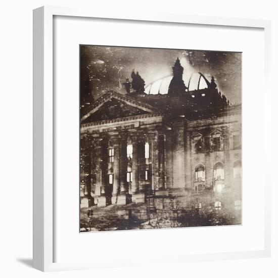 The Reichstag on fire, Berlin, Germany, 27 February 1933-Unknown-Framed Photographic Print