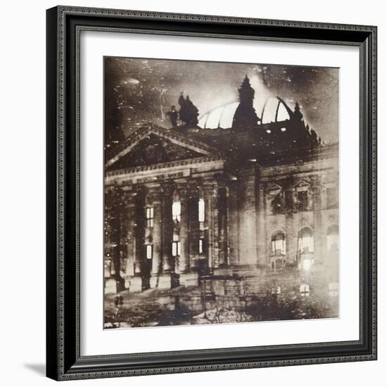 The Reichstag on fire, Berlin, Germany, 27 February 1933-Unknown-Framed Photographic Print