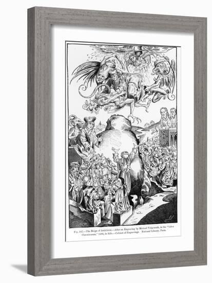 The Reign of Antichrist, from the Liber Chronicarum, Published in 1493-Michael Wolgemut Or Wolgemuth-Framed Giclee Print