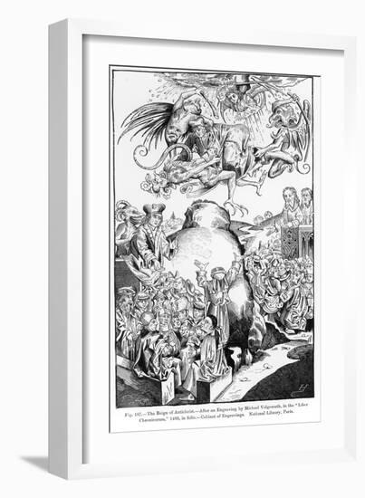 The Reign of Antichrist, from the Liber Chronicarum, Published in 1493-Michael Wolgemut Or Wolgemuth-Framed Giclee Print