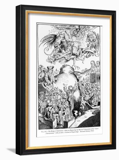 The Reign of Antichrist, from the Liber Chronicarum, Published in 1493-Michael Wolgemut Or Wolgemuth-Framed Giclee Print