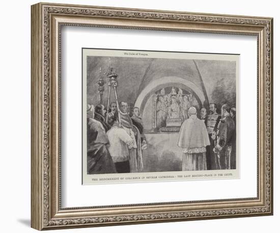 The Reinterment of Columbus in Seville Cathedral, the Last Resting-Place in the Crypt-null-Framed Giclee Print