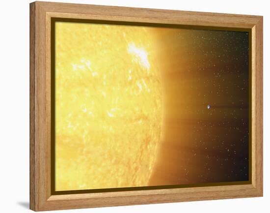 The Relative Sizes of the Sun And the Earth-Stocktrek Images-Framed Premier Image Canvas