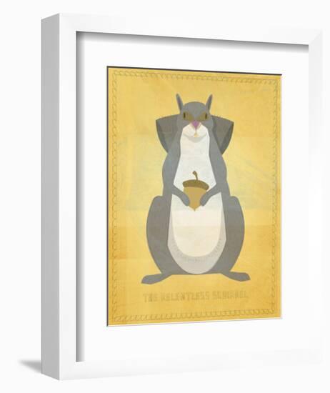 The Relentless Squirrel-John Golden-Framed Giclee Print