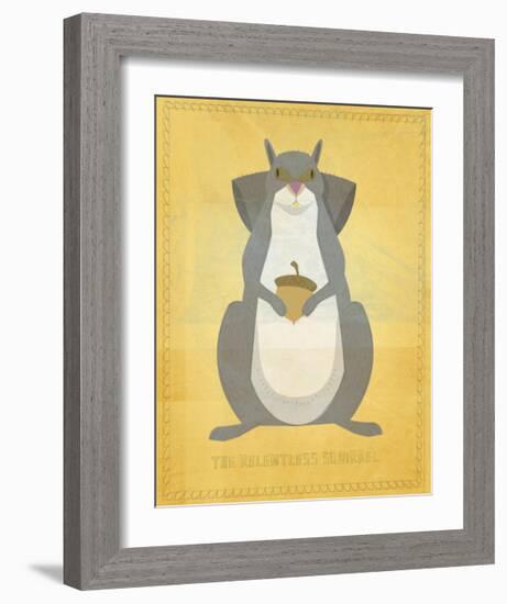 The Relentless Squirrel-John Golden-Framed Giclee Print