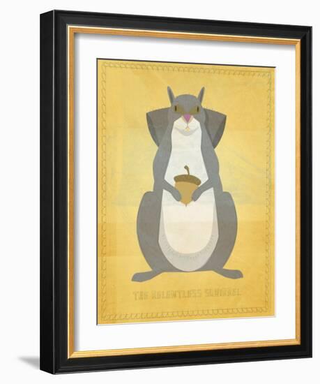 The Relentless Squirrel-John Golden-Framed Giclee Print