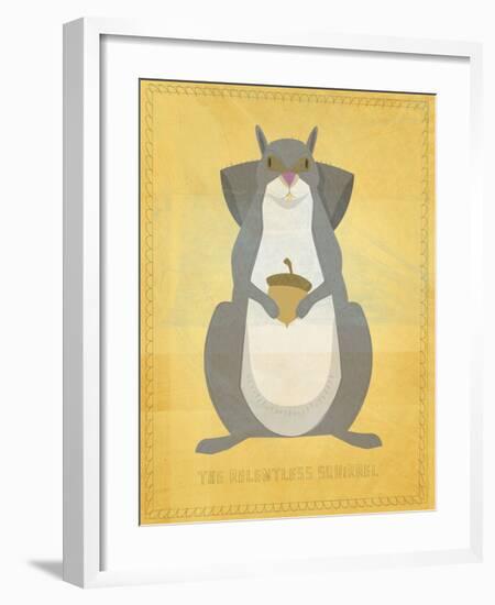 The Relentless Squirrel-John W^ Golden-Framed Art Print