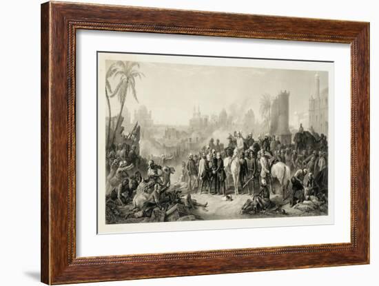 The Relief of Lucknow, and the Triumphant Meeting of Havelock, Outram and Sir Colin Campbell, 1862-Thomas Jones Barker-Framed Giclee Print